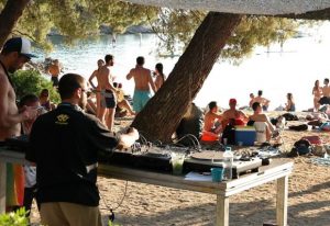 music party on the beach
