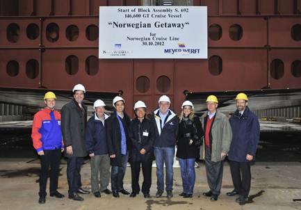 Keel laid for Norwegian Getaway at Meyer Werft
