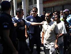 Police harassing people in Athens / Image via bbc.co.uk