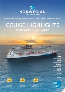 Norwegian Cruise Line launches Cruise Highlights Brochure for the 2016/17 season