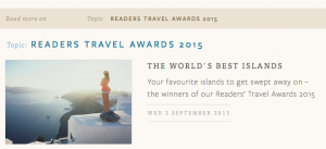 Reader’s Travel Awards 2015