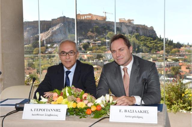 Ο κ. Δημήτρης Γερογιάννης, Διευθύνων Σύμβουλος της AEGEAN και ο κ. Ευτύχιος Βασιλάκης, Αντιπρόεδρος της AEGEAN.