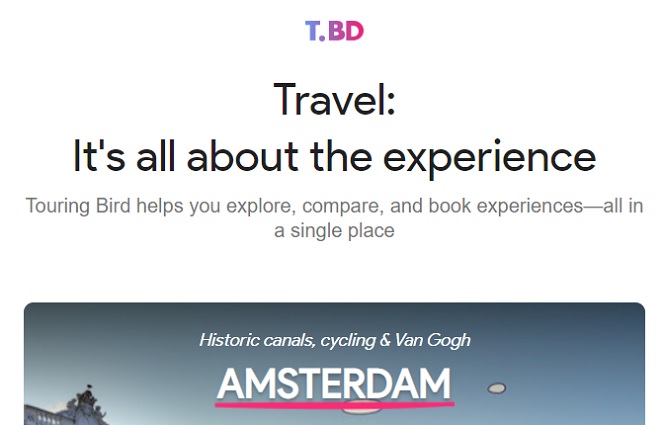 Google introduces new travel guide website 'Touring Bird'