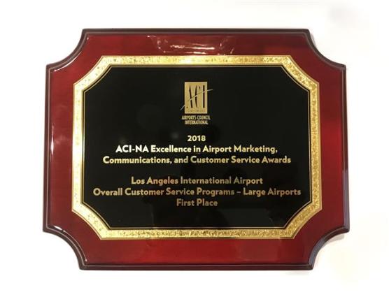 LOS ANGELES INTERNATIONAL AIRPORT AWARDED BEST OVERALL CUSTOMER SERVICE PROGRAM BY AIRPORTS COUNCIL INTERNATIONAL – NORTH AMERICA