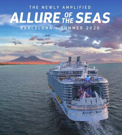 Το Allure Of The Seas θα αναχωρεί από τη Βαρκελώνη από τον Μάιο του 2020 με νέες επιλογές διασκέδασης, γαστρονομίας και προσφέροντας νέες συγκινήσεις!