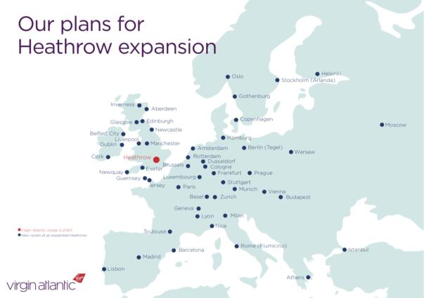 Virgin Atlantic reveals plans for 80 new routes at Heathrow