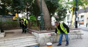 Παρέμβαση καθαριότητας - αποκατάστασης στον Άγιο Διονύσιο στο Κολωνάκι από τον Δήμο Αθηναίων