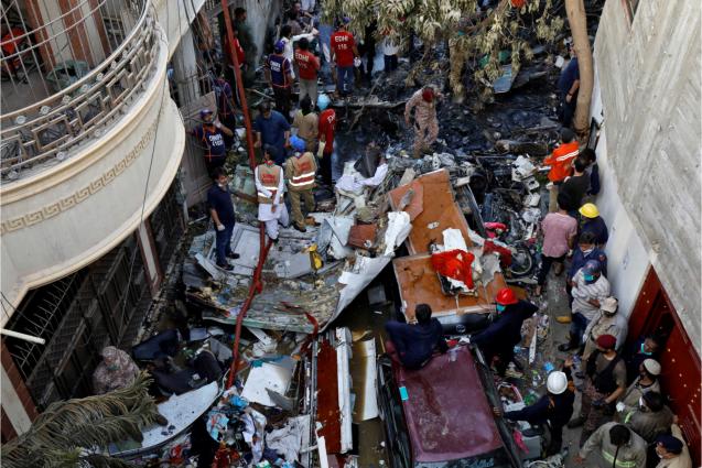 PIA passenger plane crashes in Karachi