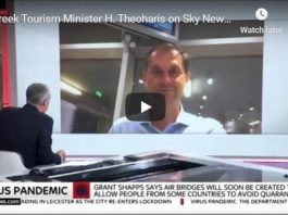 Συνέντευξη του Υπουργού Τουρισμού κ. Χάρη Θεοχάρη στην ειδησεογραφική εκπομπή Sky News Tonight