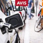 Electric car being charged
