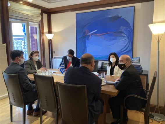 Συνάντηση της Υπουργού Πολιτισμού και Αθλητισμού Λίνας Μενδώνη με τον Υπουργό Εξωτερικών του Λιβάνου Charbel Wehbe