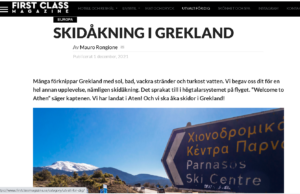 First Class Magazine Σουηδίας: Κάνοντας σκι στην Ελλάδα