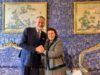Η-Λίνα Μενδώνη με τον Ιταλό Υπουργό Πολιτισμού Alessandro Giuli