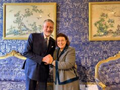 Η-Λίνα Μενδώνη με τον Ιταλό Υπουργό Πολιτισμού Alessandro Giuli