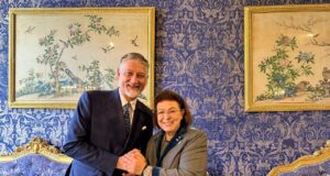 Η-Λίνα Μενδώνη με τον Ιταλό Υπουργό Πολιτισμού Alessandro Giuli