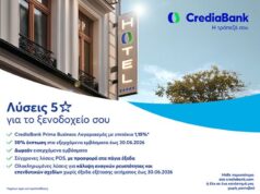 Λύσεις “5 αστέρων” για ξενοδοχειακές επιχειρήσεις από την CrediaBank