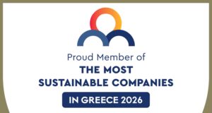 Badge marking PPA S.A. as a proud member of The Most Sustainable Companies in Greece 2026, with the PPA logo.